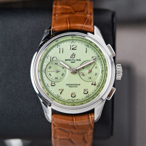 breitling b01 pistachio|Breitling premier b09 review.